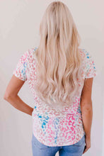 Load image into Gallery viewer, Leopard V-Neck Short Sleeve Tee Shirt Ti Amo I love you