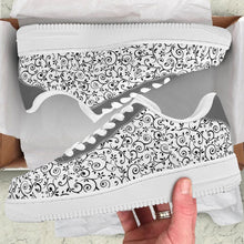 Load image into Gallery viewer, Ti Amo I love you - Exclusive Brand - White with Black Vines - Low Top Unisex Sneakers