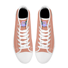 Load image into Gallery viewer, Ti Amo I love you  - Exclusive Brand - Pale Copper - 3 Owls - High-Top Canvas Shoes - White