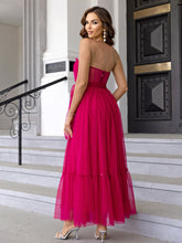 Load image into Gallery viewer, Summer Sexy Mesh Dress Lace up Dress Ruffled Tied Mesh Straight