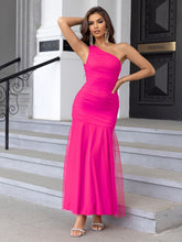 Load image into Gallery viewer, Sexy off Shoulder Pleated Mesh Overlay Party Dress