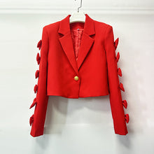 Load image into Gallery viewer, Women's Crop Top Bow Embellished Blazer