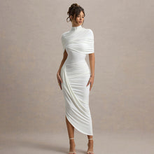 Load image into Gallery viewer, Elegant Slim Pleated Backless Sheath Women Dress