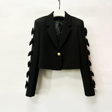 Load image into Gallery viewer, Women's Crop Top Bow Embellished Blazer