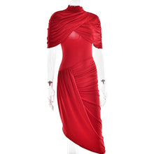 Load image into Gallery viewer, Elegant Slim Pleated Backless Sheath Women Dress