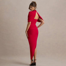 Load image into Gallery viewer, Elegant Slim Pleated Backless Sheath Women Dress