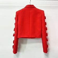 Load image into Gallery viewer, Women's Crop Top Bow Embellished Blazer