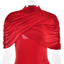 Load image into Gallery viewer, Elegant Slim Pleated Backless Sheath Women Dress