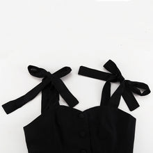 Load image into Gallery viewer, 2pc Set - Spring Summer Black Bandeau Top High Waist Wide Leg Pants