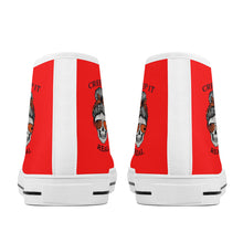 Load image into Gallery viewer, Ti Amo I love you - Exclusive Brand - Red - Mama Skeleton - CREEP IT REAL - High-Top Canvas Shoes - White Soles