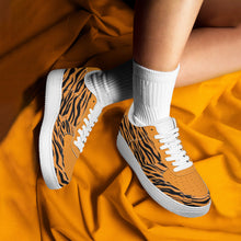 Load image into Gallery viewer, Ti Amo I love you - Exclusive Brand  - Zest & Black Tiger Stripes - Low Top Unisex Sneaker