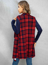 Load image into Gallery viewer, Plaid Open Front Cardigan Ti Amo I love you