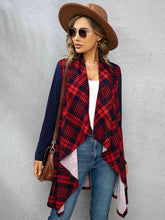 Load image into Gallery viewer, Plaid Open Front Cardigan Ti Amo I love you