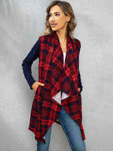 Load image into Gallery viewer, Plaid Open Front Cardigan Ti Amo I love you