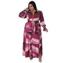 Load image into Gallery viewer, Plus Size Women Clothes Summer Shirt Collar Open Chest Dress Ti Amo I love you