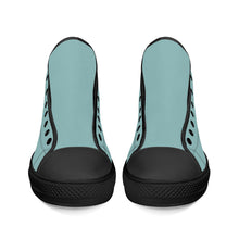 Load image into Gallery viewer, Ti Amo I love you - Exclusive Brand - Shadow Green 2 - Double White Heart High-Top Canvas Shoes - Black Soles