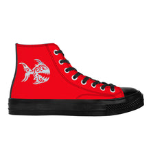 Load image into Gallery viewer, Ti Amo I love you - Exclusive Brand - Ferrari Red - Angry Fish - High Top Canvas Shoes - Black  Soles