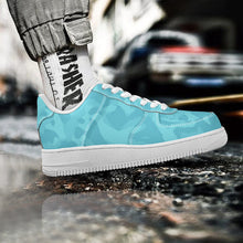 Load image into Gallery viewer, Ti Amo I love you - Exclusive Brand - Aquamarine Blue, Downy, Spray Camouflage Low Top Unisex Sneakers