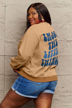 Load image into Gallery viewer, Simply Love Full Size ENJOY THE LITTLE THINGS Round Neck Sweatshirt Ti Amo I love you