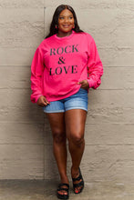 Load image into Gallery viewer, Simply Love Full Size ROCK & LOVE Round Neck Sweatshirt Ti Amo I love you