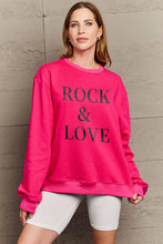 Load image into Gallery viewer, Simply Love Full Size ROCK & LOVE Round Neck Sweatshirt Ti Amo I love you