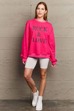 Load image into Gallery viewer, Simply Love Full Size ROCK & LOVE Round Neck Sweatshirt Ti Amo I love you