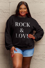 Load image into Gallery viewer, Simply Love Full Size ROCK & LOVE Round Neck Sweatshirt Ti Amo I love you