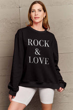 Load image into Gallery viewer, Simply Love Full Size ROCK & LOVE Round Neck Sweatshirt Ti Amo I love you