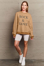 Load image into Gallery viewer, Simply Love Full Size ROCK & LOVE Round Neck Sweatshirt Ti Amo I love you