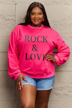 Load image into Gallery viewer, Simply Love Full Size ROCK & LOVE Round Neck Sweatshirt Ti Amo I love you