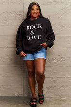 Load image into Gallery viewer, Simply Love Full Size ROCK & LOVE Round Neck Sweatshirt Ti Amo I love you