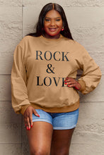 Load image into Gallery viewer, Simply Love Full Size ROCK & LOVE Round Neck Sweatshirt Ti Amo I love you