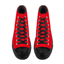 Load image into Gallery viewer, Ti Amo I love you - Exclusive Brand - Ferrari Red - Angry Fish - High Top Canvas Shoes - Black  Soles