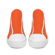 Load image into Gallery viewer, Ti Amo I love you - Exclusive Brand - Orange - Mama Skeleton - CREEP IT REAL - High-Top Canvas Shoes - White Soles