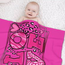 Load image into Gallery viewer, Ti Amo I love you - Exclusive Brand - Hot Pink - Leopard Hearts - Baby Soft Blanket