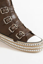 Load image into Gallery viewer, Beast Fashion Multi-Buckle Straps Studded Platform Sneakers