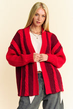 Load image into Gallery viewer, Davi & Dani Cable-Knit Color Block Open Front Cardigan