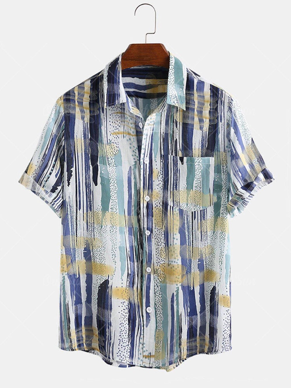 Mens Fashion Casual Print Hawaiian Shirt