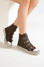 Load image into Gallery viewer, Beast Fashion Multi-Buckle Straps Studded Platform Sneakers