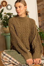 Load image into Gallery viewer, POL Mock Neck Cable Knit Sweater