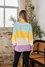 Load image into Gallery viewer, Sew In Love Plus Size Color Block Exposed Seam Sweater