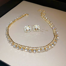 Load image into Gallery viewer, Earrings & Necklace Set -  Square Elegant High-grade Clavicle Chain & Earrings