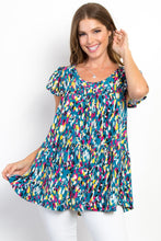 Load image into Gallery viewer, Be Stage Printed Ruffle Sleeve Top