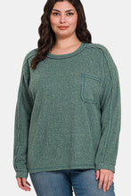 Load image into Gallery viewer, Zenana Full Size Contrast Stitching Brushed Ribbed Hacci Knit Top