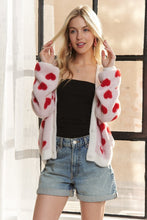 Load image into Gallery viewer, ADORA Fuzzy Heart Button Down Cardigan
