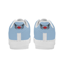 Load image into Gallery viewer, Ti Amo I love you - Exclusive Brand - Light Cornflower Blue  - Skeleton Hands with Heart - Low Top Unisex Sneakers