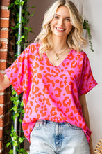 Load image into Gallery viewer, First Love Leopard V-Neck Short Sleeve Woven Top