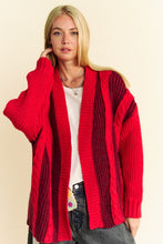 Load image into Gallery viewer, Davi & Dani Cable-Knit Color Block Open Front Cardigan