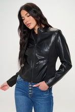 Load image into Gallery viewer, Coalition LA Zip Up Vegan Moto Jacket