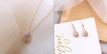Load image into Gallery viewer, Womens Crystal Water Drop Necklace Fine Jewelry Adjustable Pendant